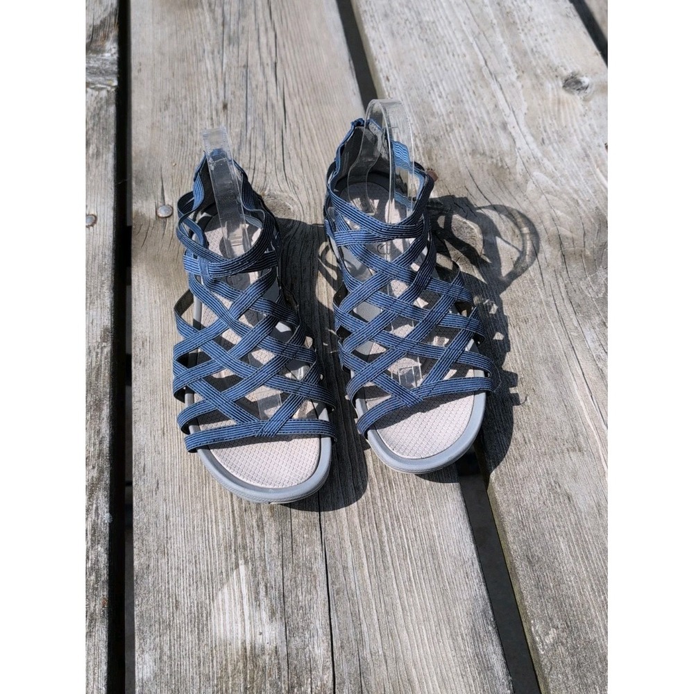 Baretraps Samina Women's 9.5M Navy Blue Gladiator Sandals Strappy Zip - Picture 4 of 8